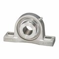 Iptci Pillow Block Ball Bearing Unit, 1 in Bore, All Stainless Steel, Ecc.Collar Lock, 2 Tri Lip Seals SNASP205-16L3